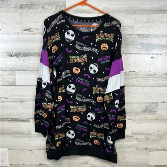 Disney The Nightmare Before Christmas Halloween Nightgown Long Sleeve Size 2X - Picture 1 of 6